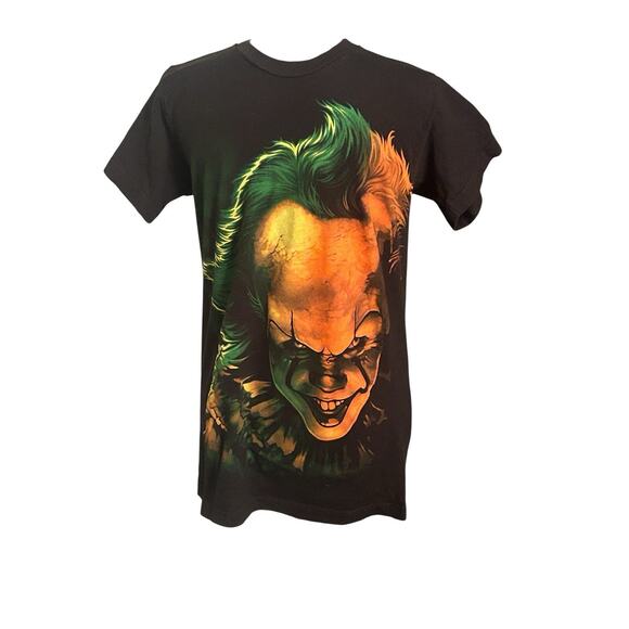 It Chapter‎ 2 Pennywise Clown T-Shirt Men Size Small Stephen King Black Tee - Picture 1 of 7